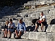 Taking a pause in the Amphitheatre at Butrint
